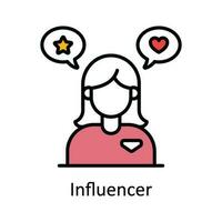 Influencer Vector  Fill outline Icon Design illustration. Online streaming Symbol on White background EPS 10 File