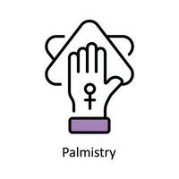 Palmistry Vector Fill outline Icon Design illustration. Astrology And Zodiac Signs Symbol on White background EPS 10 File