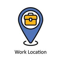 Work Location Vector Fill outline Icon Design illustration. Map and Navigation Symbol on White background EPS 10 File