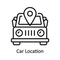 Car Location Vector  outline Icon Design illustration. Map and Navigation Symbol on White background EPS 10 File