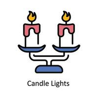 Candle Lights Vector Fill outline Icon Design illustration. Astrology And Zodiac Signs Symbol on White background EPS 10 File