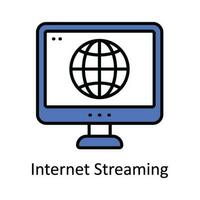 Internet Streaming Vector  Fill outline Icon Design illustration. Online streaming Symbol on White background EPS 10 File