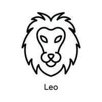 León vector contorno icono diseño ilustración. astrología y zodíaco señales símbolo en blanco antecedentes eps 10 archivo