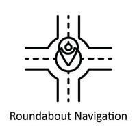 Roundabout Navigation Vector  outline Icon Design illustration. Map and Navigation Symbol on White background EPS 10 File