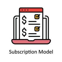 Subscription Model Vector  Fill outline Icon Design illustration. Online streaming Symbol on White background EPS 10 File