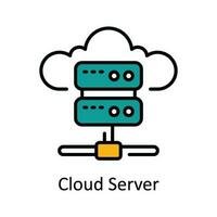 Cloud Server Vector  Fill outline Icon Design illustration. Online streaming Symbol on White background EPS 10 File