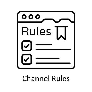 Channel Rules Vector   outline Icon Design illustration. Online streaming Symbol on White background EPS 10 File