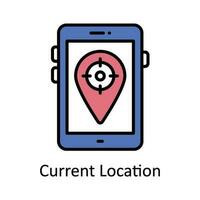 Current Location Vector Fill outline Icon Design illustration. Map and Navigation Symbol on White background EPS 10 File