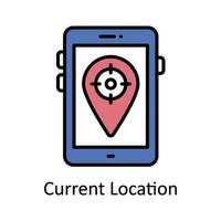 Current Location Vector Fill outline Icon Design illustration. Map and Navigation Symbol on White background EPS 10 File