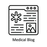 Medical Blog Vector   outline Icon Design illustration. Online streaming Symbol on White background EPS 10 File