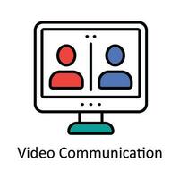 Video Communication Vector  Fill outline Icon Design illustration. Online streaming Symbol on White background EPS 10 File