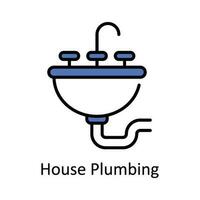 House Plumbing Vector Fill outline Icon Design illustration. Home Repair And Maintenance Symbol on White background EPS 10 File