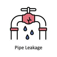 Pipe Leakage Vector Fill outline Icon Design illustration. Home Repair And Maintenance Symbol on White background EPS 10 File