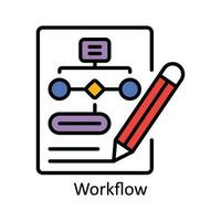 Workflow Vector Fill outline Icon Design illustration. Product Management Symbol on White background EPS 10 File