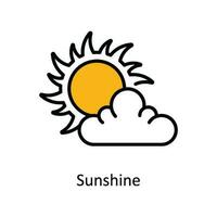 Sunshine Vector Fill outline Icon Design illustration. Travel and Hotel Symbol on White background EPS 10 File