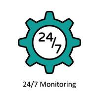 24 Monitoring Vector Fill outline Icon Design illustration. Digital Marketing  Symbol on White background EPS 10 File