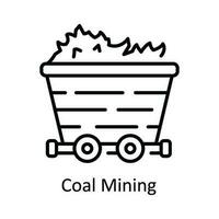 Coal Mining Vector  outline Icon Design illustration. Smart Industries Symbol on White background EPS 10 File