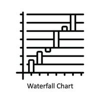 Waterfall Chart Vector  outline Icon Design illustration. Product Management Symbol on White background EPS 10 File