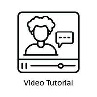 vídeo tutorial vector contorno icono diseño ilustración. en línea transmisión símbolo en blanco antecedentes eps 10 archivo