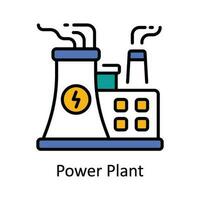 Power Plant Vector Fill outline Icon Design illustration. Smart Industries Symbol on White background EPS 10 File