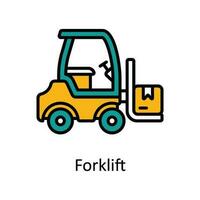Forklift Vector Fill outline Icon Design illustration. Smart Industries Symbol on White background EPS 10 File