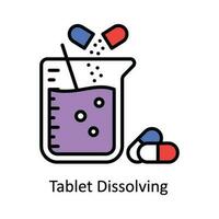 Tablet Dissolving Vector Fill outline Icon Design illustration. Pharmacy  Symbol on White background EPS 10 File