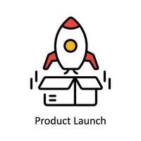 Product Launch Vector Fill outline Icon Design illustration. Product Management Symbol on White background EPS 10 File