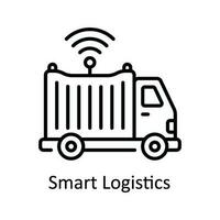 Smart Logistics Vector  outline Icon Design illustration. Smart Industries Symbol on White background EPS 10 File