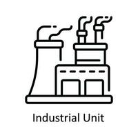 industrial unidad vector contorno icono diseño ilustración. inteligente industrias símbolo en blanco antecedentes eps 10 archivo