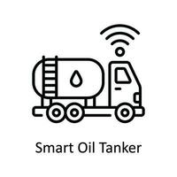 Smart Oil Tanker Vector  outline Icon Design illustration. Smart Industries Symbol on White background EPS 10 File