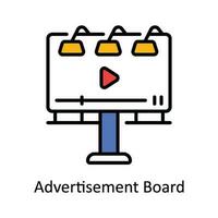 Advertisement Board Vector Fill outline Icon Design illustration. Digital Marketing  Symbol on White background EPS 10 File