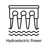 Hydroelectric Power Vector  outline Icon Design illustration. Smart Industries Symbol on White background EPS 10 File