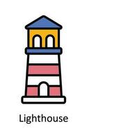 Lighthouse Vector Fill outline Icon Design illustration. Travel and Hotel Symbol on White background EPS 10 File