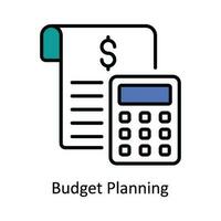 Budget Planning Vector Fill outline Icon Design illustration. Digital Marketing  Symbol on White background EPS 10 File