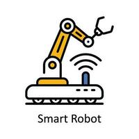 Smart Robot Vector Fill outline Icon Design illustration. Smart Industries Symbol on White background EPS 10 File