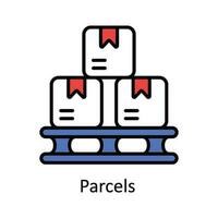 Parcels Vector Fill outline Icon Design illustration. Smart Industries Symbol on White background EPS 10 File
