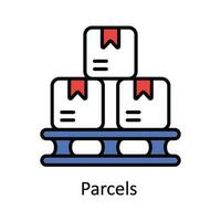 Parcels Vector Fill outline Icon Design illustration. Smart Industries Symbol on White background EPS 10 File