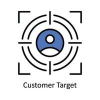 Customer Target Vector Fill outline Icon Design illustration. Digital Marketing  Symbol on White background EPS 10 File