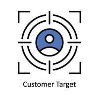 Customer Target Vector Fill outline Icon Design illustration. Digital Marketing  Symbol on White background EPS 10 File