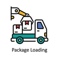 Package Loading Vector Fill outline Icon Design illustration. Smart Industries Symbol on White background EPS 10 File