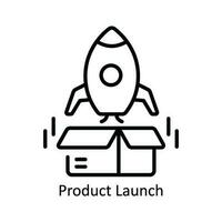 Product Launch Vector  outline Icon Design illustration. Product Management Symbol on White background EPS 10 File