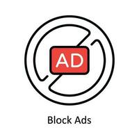 Block Ads Vector Fill outline Icon Design illustration. Digital Marketing  Symbol on White background EPS 10 File