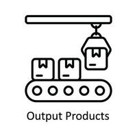 salida productos vector contorno icono diseño ilustración. inteligente industrias símbolo en blanco antecedentes eps 10 archivo