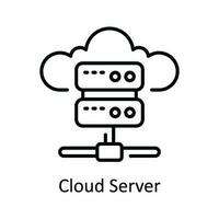 Cloud Server Vector   outline Icon Design illustration. Online streaming Symbol on White background EPS 10 File