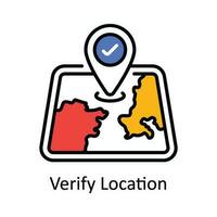 Verify Location Vector Fill outline Icon Design illustration. Map and Navigation Symbol on White background EPS 10 File