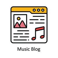 Music Blog Vector  Fill outline Icon Design illustration. Online streaming Symbol on White background EPS 10 File