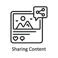 Sharing Content Vector   outline Icon Design illustration. Online streaming Symbol on White background EPS 10 File