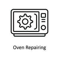 Oven Repairing Vector  outline Icon Design illustration. Home Repair And Maintenance Symbol on White background EPS 10 File