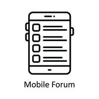 Mobile Forum Vector   outline Icon Design illustration. Online streaming Symbol on White background EPS 10 File