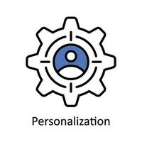 Personalization Vector  Fill outline Icon Design illustration. Online streaming Symbol on White background EPS 10 File